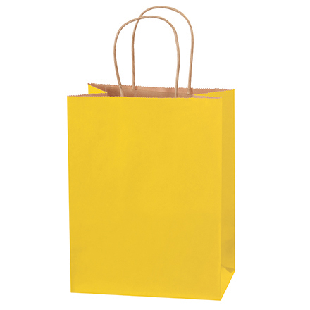 8 x 4 <span class='fraction'>1/2</span> x 10 <span class='fraction'>1/4</span>" Yellow Tinted Shopping Bags